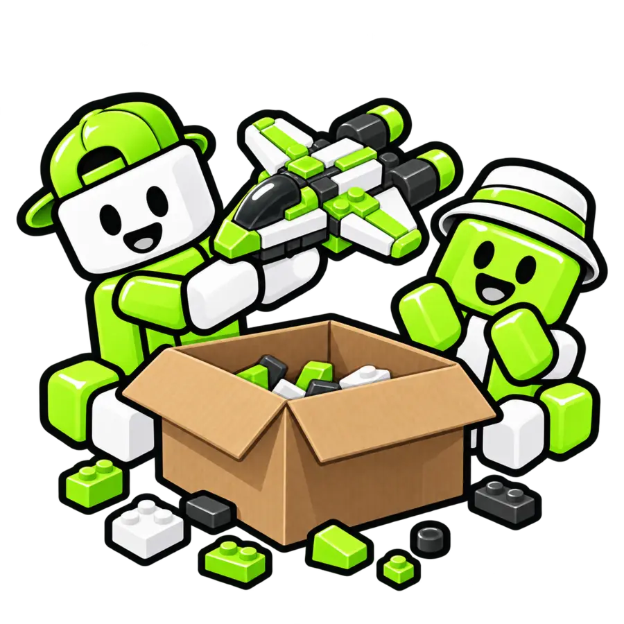 BrickBack builders rediscovering a spacecraft in a box of loose pieces